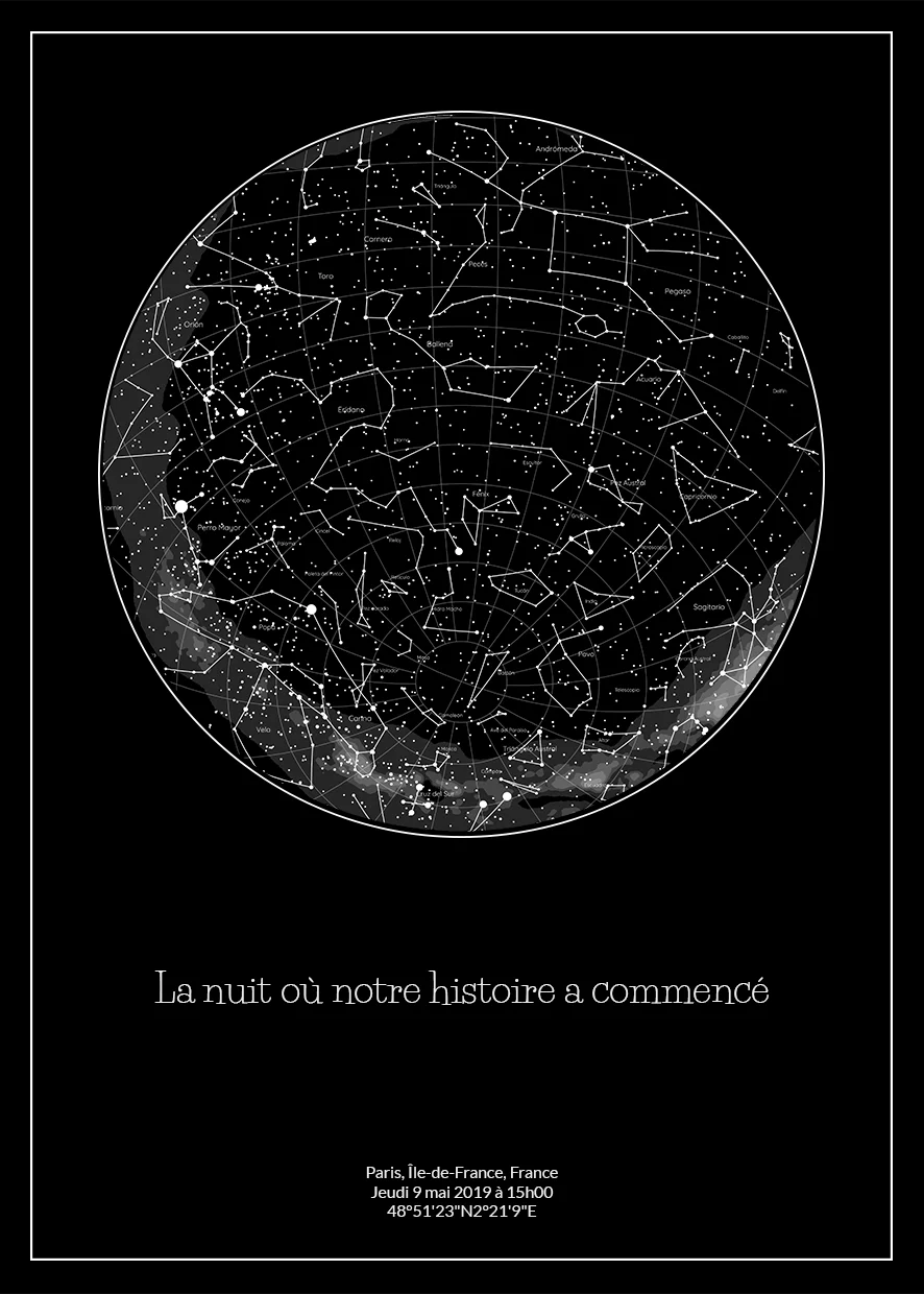 Modelo de mapa estelar Círculo: composición circular elegante